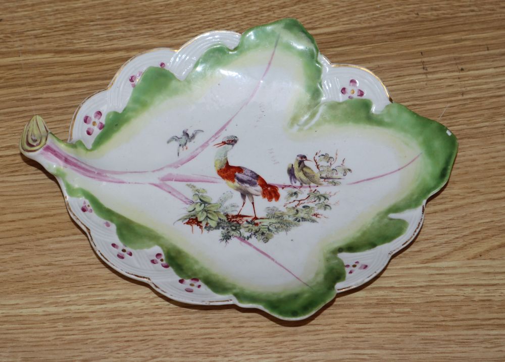 A Derby leaf shaped dish, c.1760-5,